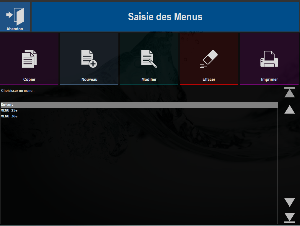 Exemple de menu