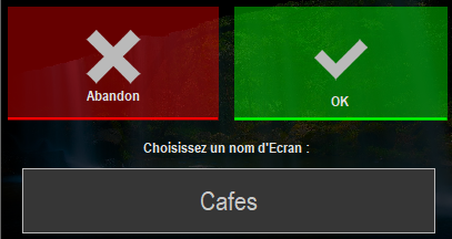 nom sous écran