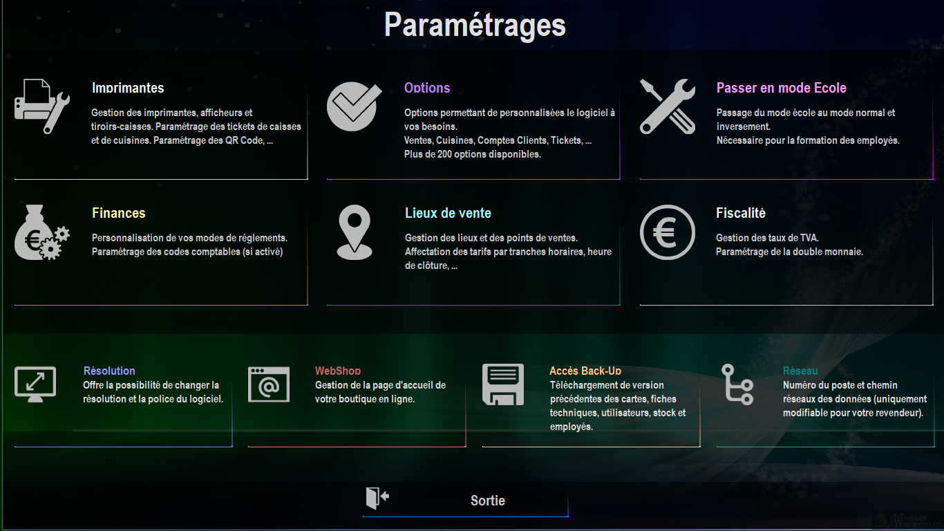 Gestion des Parametres