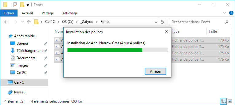 Installer les polices 2