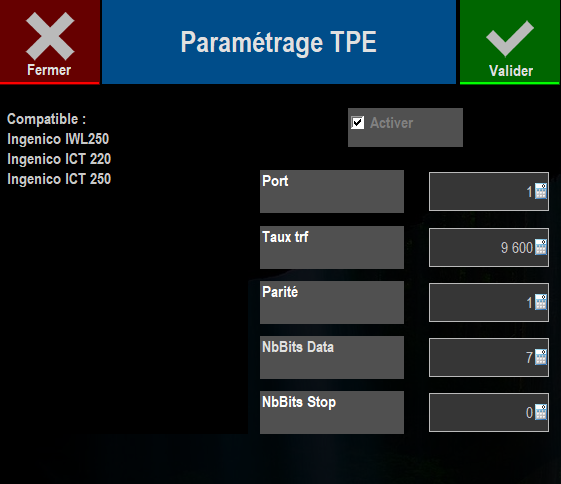 Configurer un tpe ingenico depuis zatyoo