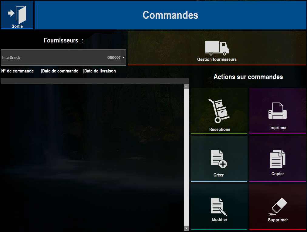 gestion des commandes