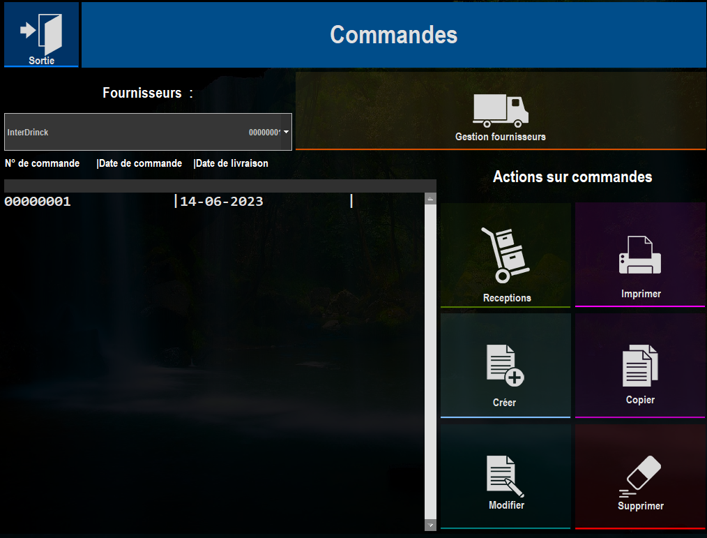 gestion d'une nouvelle commandes