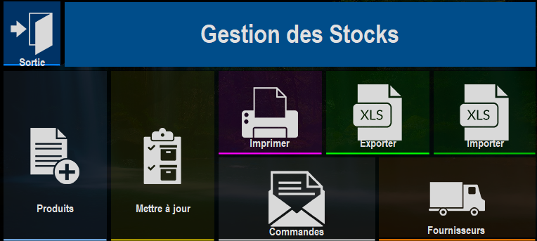 il faut cliquer sur la touche orange : "Gestion de stock"