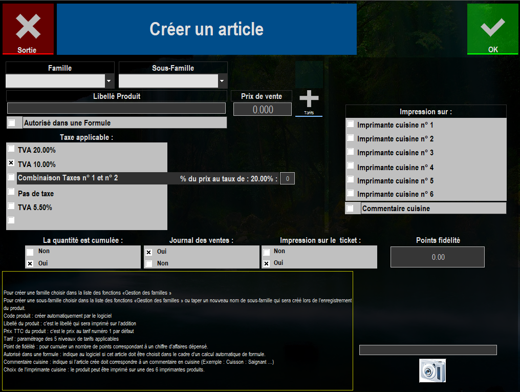 étape e : écran de la fiche du produit