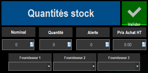 renseigner les quantités