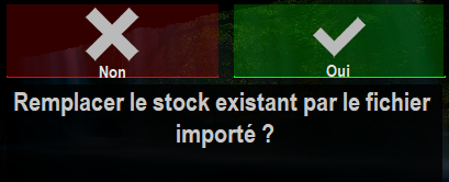 demande de validation pour remplacer le stock