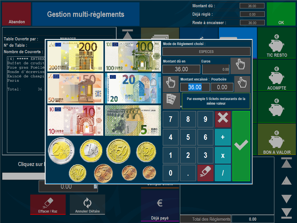 Encaissement en espèces Zatyoo